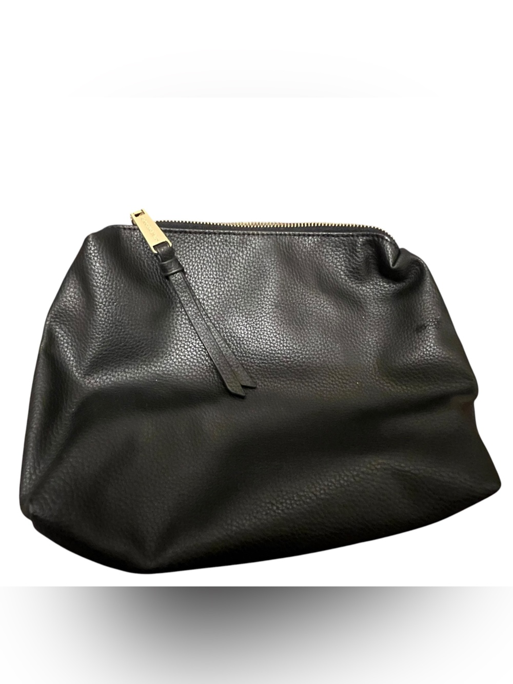Steve Madden Black Leather Zip Pouch